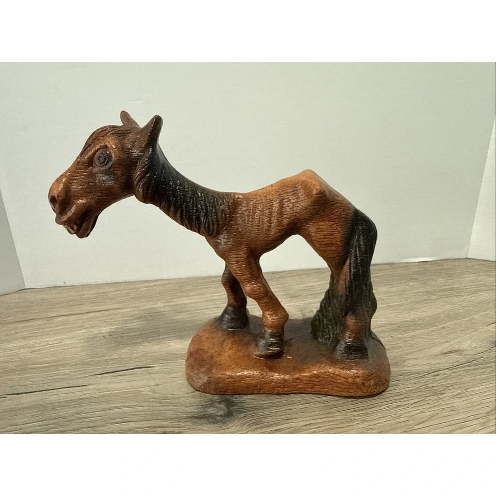 Vintage Syroco Brown Hungry Skinny Horse Figure Figurine Sorrowful Suzy - Picture 2 of 7